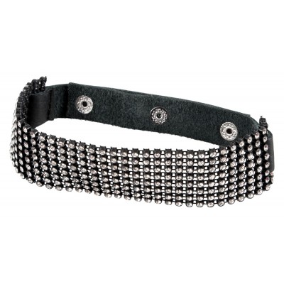Choker ovratnica s kristalčki Bad Kitty