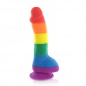 Mavričen silikonski dildo z modi Pride