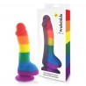 Mavričen silikonski dildo z modi Pride